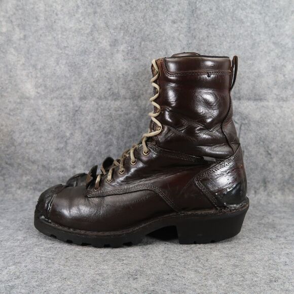 Danner Boots Mens 10 Logger 8" Brown Lace Up Work Utility Outdoor Leather Rugged - Picture 5 of 16